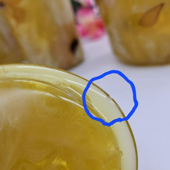 3 Pc Bathroom Set Tissue Box Toothbrush Holder Canister Pressed Flowers Acrylic - Picture 8 of 16